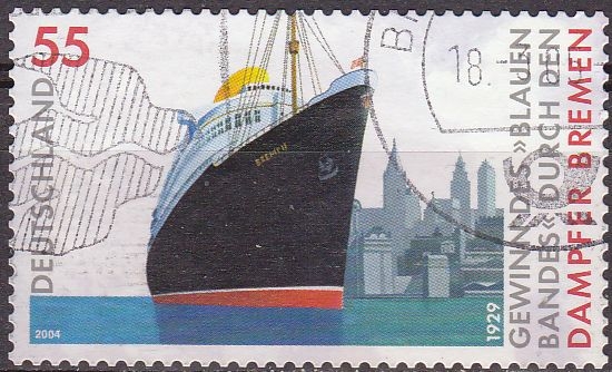 ALEMANIA 2004 Scott 2288 Sello Barco Bremen Steamer 55 Usado Michel 2412 Allemagne Duitsland Germania Germany Alemagne Deutschland 